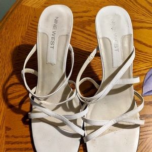 Nine West White Sandals - Size 8
